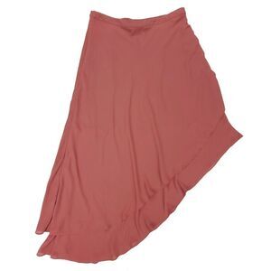 WHITE HOUSE BLACK MARKET Flowy Asymmetric Maxi Skirt Terra Rosa Lagenlook Boho